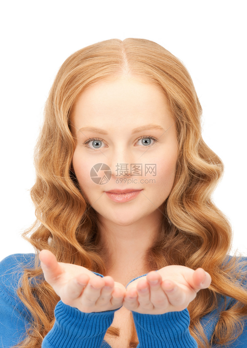 椰枣上的东西成人棕榈女孩商务女性手势白色人士青少年广告图片
