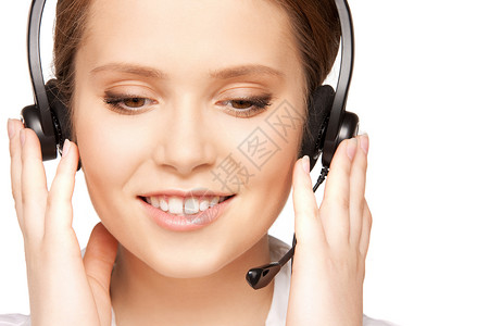 帮助热线快乐求助耳机商业服务台女孩顾问手机服务代理人工人高清图片素材