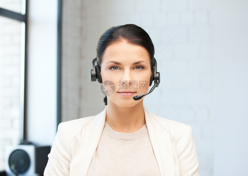 帮助热线耳机求助办公室工人代理人服务台手机女性秘书中心图片