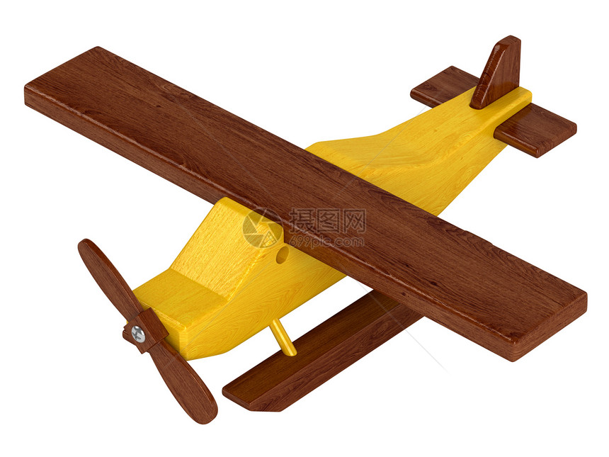浮艇上木制海平面飞行玩具旅行海洋水上飞机娱乐乐趣漂浮空气航班图片