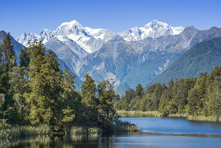 新西兰马西森湖和库克山高清图片