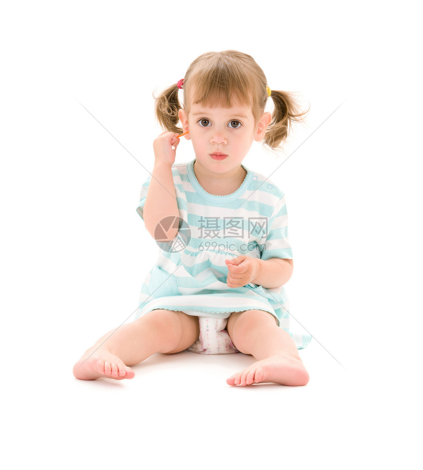 女童眼睛保健童年婴儿卫生裙子青少年金发女郎拭子耳朵图片