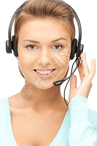帮助热线技术代理人中心女孩耳机工人顾问女性微笑手机接待员高清图片素材