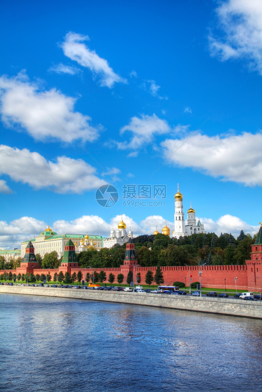 莫斯科市中心概况穹顶地标圆顶大教堂建筑学寺庙天空景观城市图片