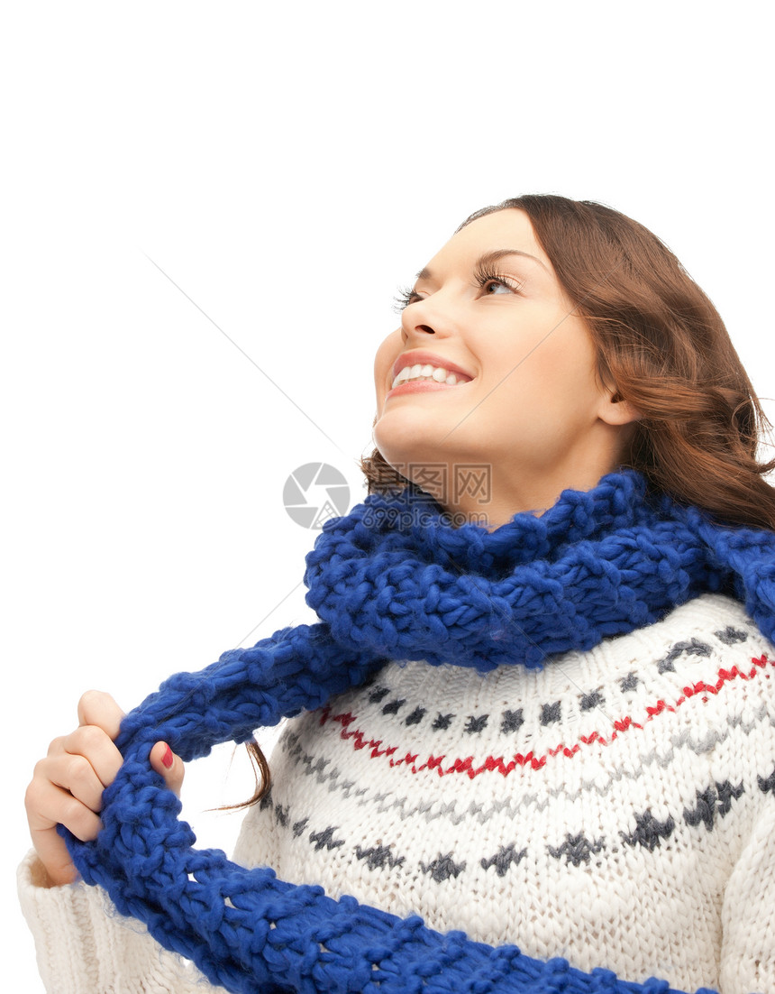 玛夫勒的美女棉被围巾成人羊毛女性幸福衣服头发福利女孩图片