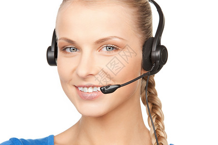 帮助热线耳机商业求助接待员服务台办公室手机微笑技术女性助手高清图片素材