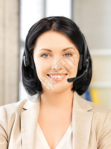 帮助热线商业快乐代理人求助女性助手微笑接待员办公室服务台聆听高清图片素材