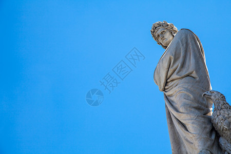 但丁雕像广场风景蓝色喜剧文学游客旅行艺术天空旅游高清图片