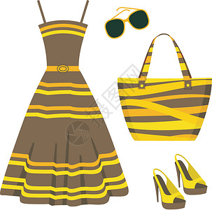 黄裙女孩儿夏季套衣服设计图片