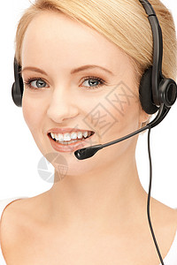 帮助热线服务女孩微笑代理人工人中心操作员助手技术耳机接待员高清图片素材