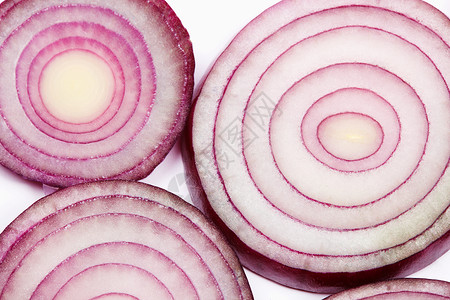 红洋葱切片家庭蔬菜食物紫色香料圆圈背景图片