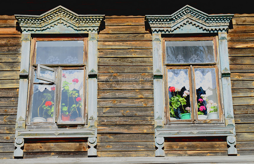 窗口花环案件村庄玻璃建造木头平带装饰品住宅房子文化图片