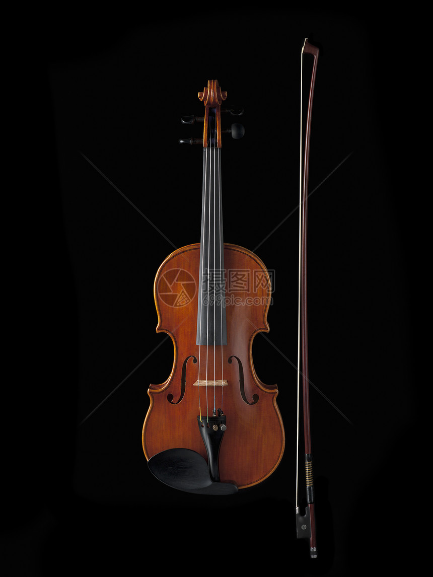 小提琴和小提琴棒图片