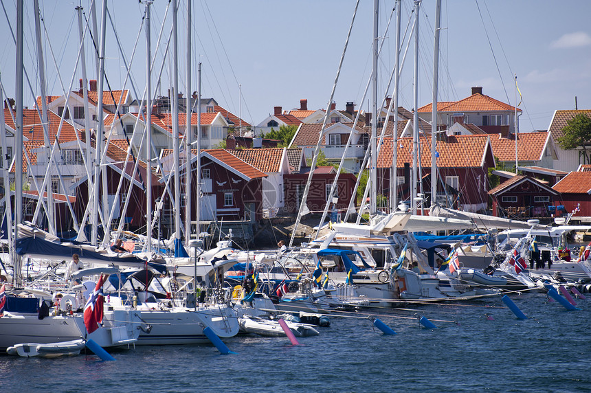 瑞典 Kaeringoen房屋渔港村庄钓鱼旅行码头港口岛屿群岛建筑图片