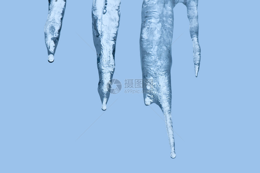 冰柱水晶蓝色反射尖刺天气冻结折射城市图片