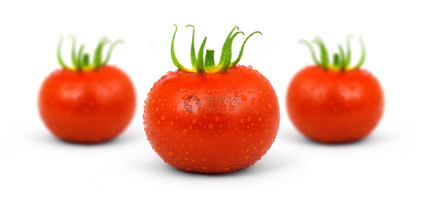 番茄水果水平绿色红色剪裁食物植物蔬菜白色图片