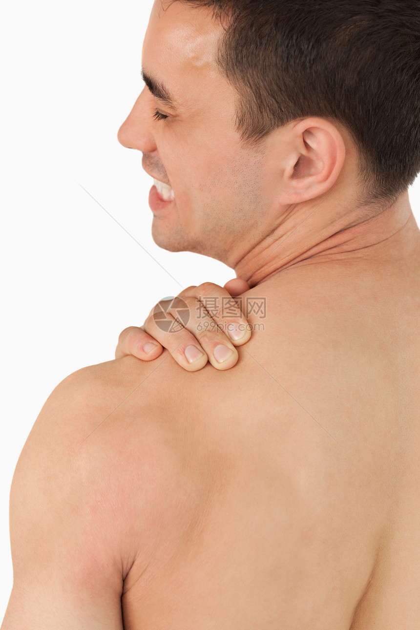 年轻男子颈部疼痛图片