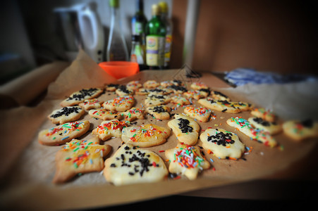 Cookies 饼干烘烤托盘盘子食品焙烤装潢糕点背景图片