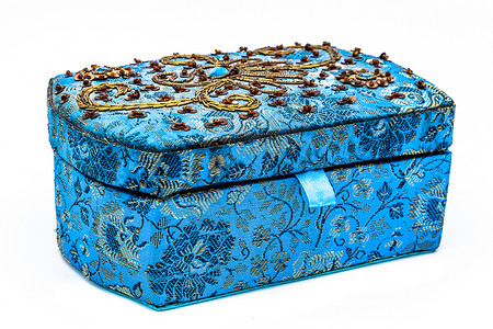 蓝宝石箱宝石珠宝盒子背景图片