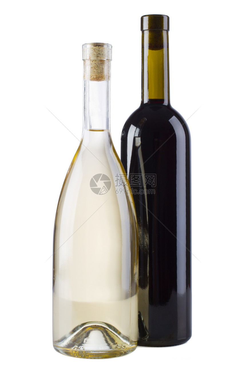 两瓶红酒和白酒玻璃派对液体产品软木庆典酒厂饮料瓶子绿色图片