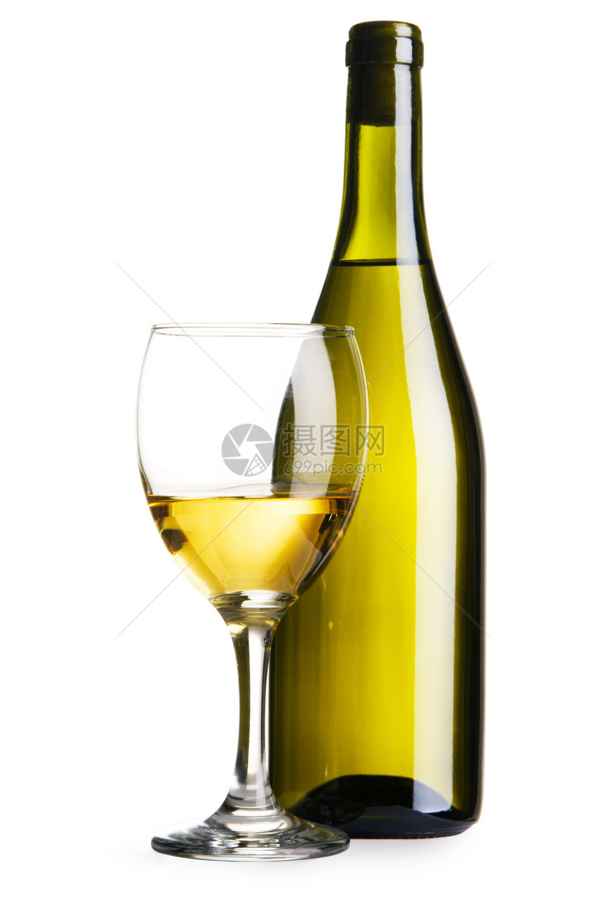 酒瓶和白葡萄酒杯产品绿色庆典玻璃饮料藤蔓液体派对酒厂工作室图片