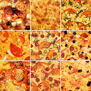香肠比萨披萨盒脆皮叶子食物香肠蔬菜多样性宏观胡椒营养美食背景