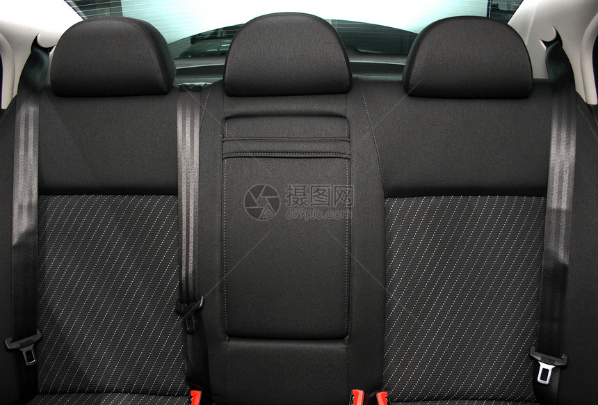 汽车后座乘客座椅安全座位安全带黑色纺织品腰带图片