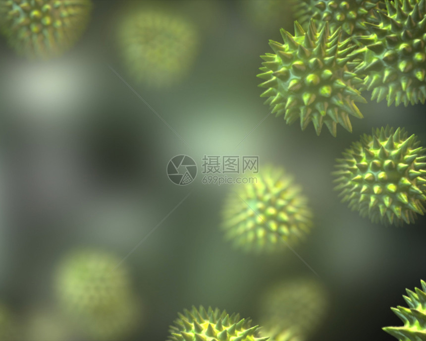 绿色病毒细胞图片