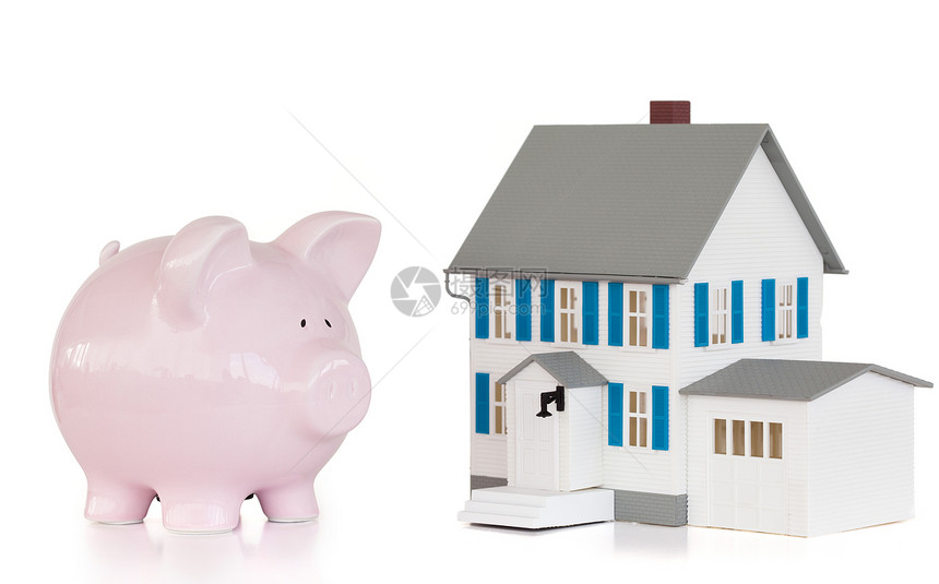 房屋和粉红猪头银行图片