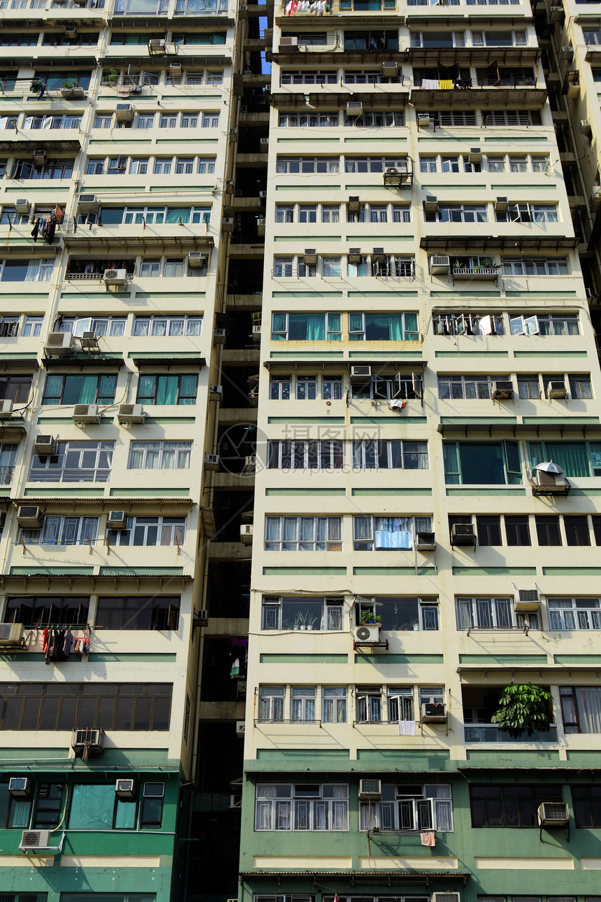 香港旧大楼建筑窗帘百叶窗建筑学财产地板高楼城市摩天大楼窗户图片