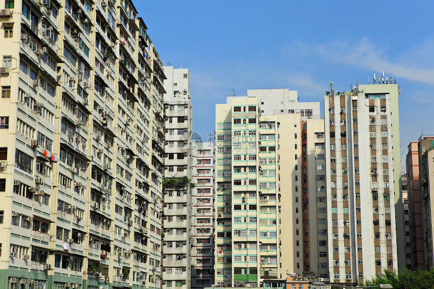 香港旧大楼建筑建筑学住宅摩天大楼地板生活窗帘百叶窗窗户多层图片
