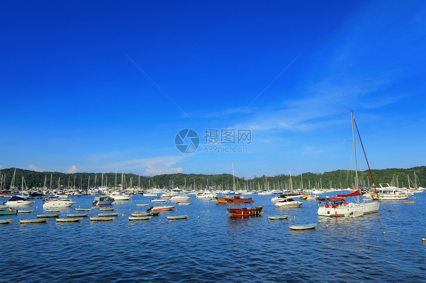 水湾游艇村庄海滩街道教会天空半岛港口全景建筑旅游图片