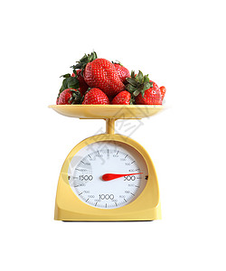 草莓平衡营养健康饮食测量商业瘦身用具仪器拨号公克高清图片