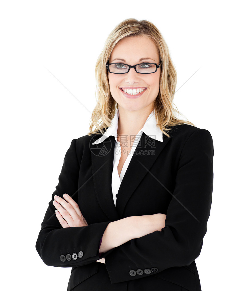 携带折臂的自保商业女商务人士图片