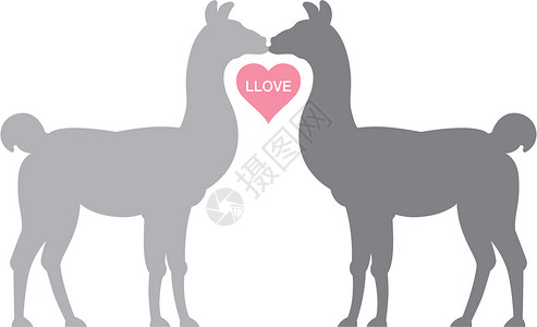 Llama 爱情背景图片