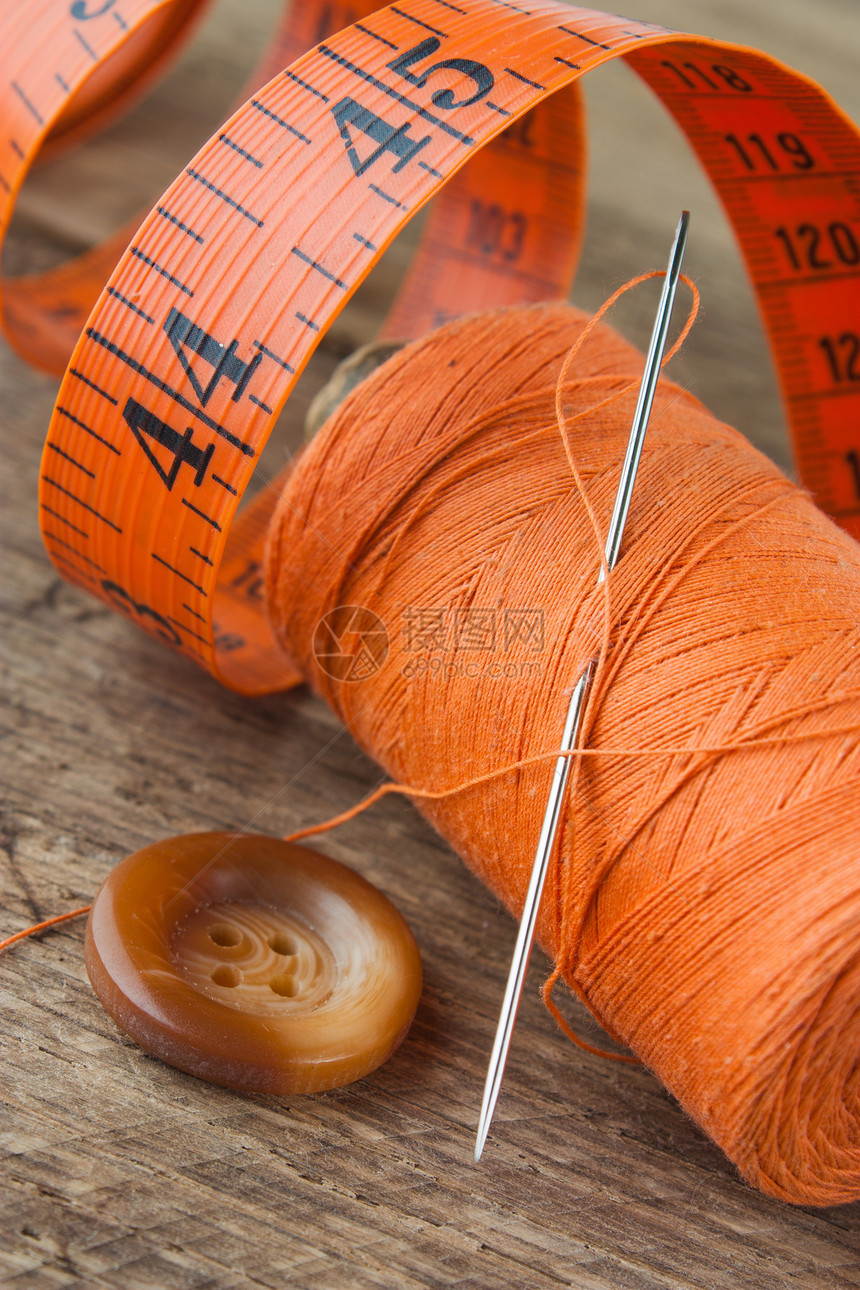 缝线女裁缝配饰工具环形羊毛棉布宏观测量缝纫手工图片