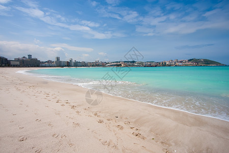 西班牙加利西亚 拉科鲁阿的里亚佐尔海滩背景图片