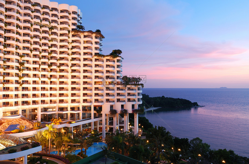 酒店旅馆旅行商业天际天空假期热带建筑学海滩建筑场景图片