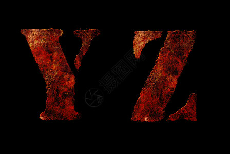 Rusty 旧式字母字母宏观构造工业金属红色数字棕色灰色字体背景图片