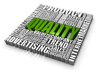 产品质量商业绿色3d广告形状文字一个字背景图片