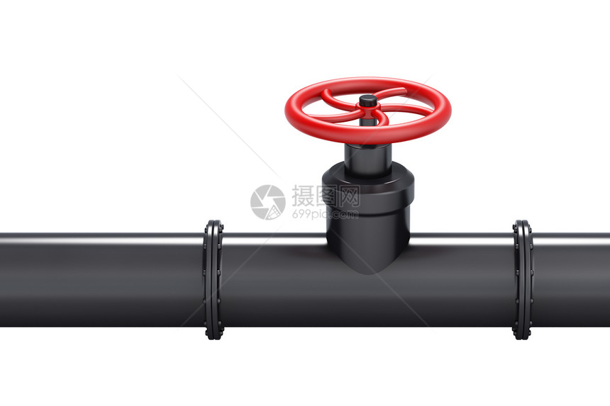 带红色阀门的黑油管活力液体石油石化技术流动汽油化学品工业管子图片