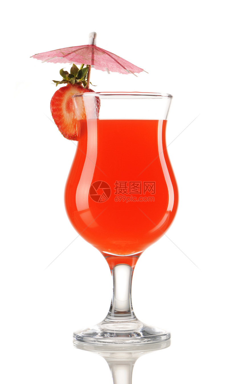 鸡尾酒热带玻璃白色苏打红色糖浆食物果汁粉色反射图片