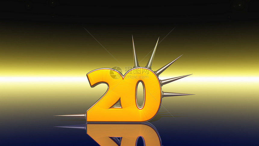 二十号插图合金金属生日栅栏数学反射周年纪念日技术图片
