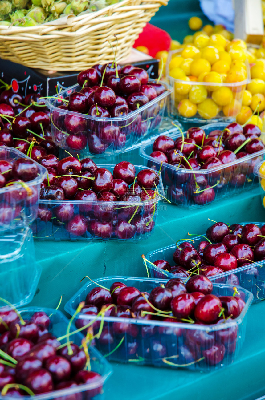 标记上的新樱桃价格店铺生产杂货营养购物食物水果维生素饮食图片