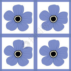 使用蓝色花朵的无缝模式背景图片