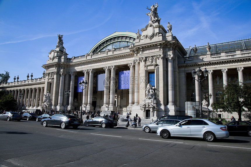 法国巴黎大宫 法国巴黎假期玻璃画廊博物馆世界蓝色首都城市旗帜纪念碑图片