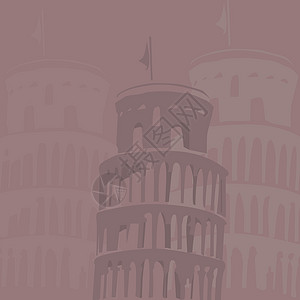 比萨的落叶塔背景背景图片