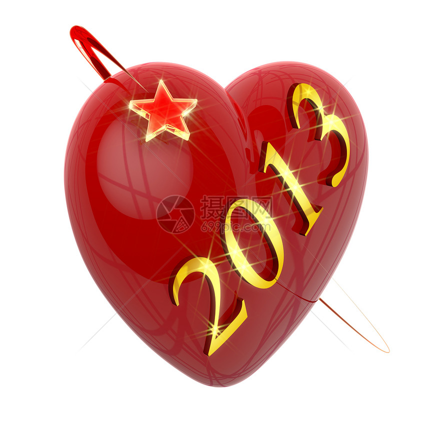 2013年新年 红心和飞星图片