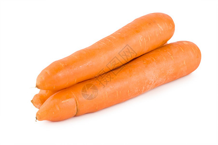 孤立的新鲜胡萝卜食物自产橙子蔬菜色彩农产品摄影健康饮食水平白色背景图片