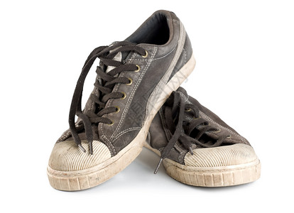 旧运动鞋明星蕾丝衣服帆布鞋黑色背景图片